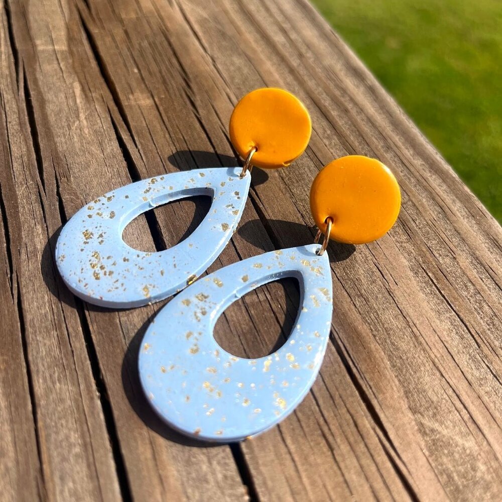 Glitter Sun Handcrafted Clay Earrings
